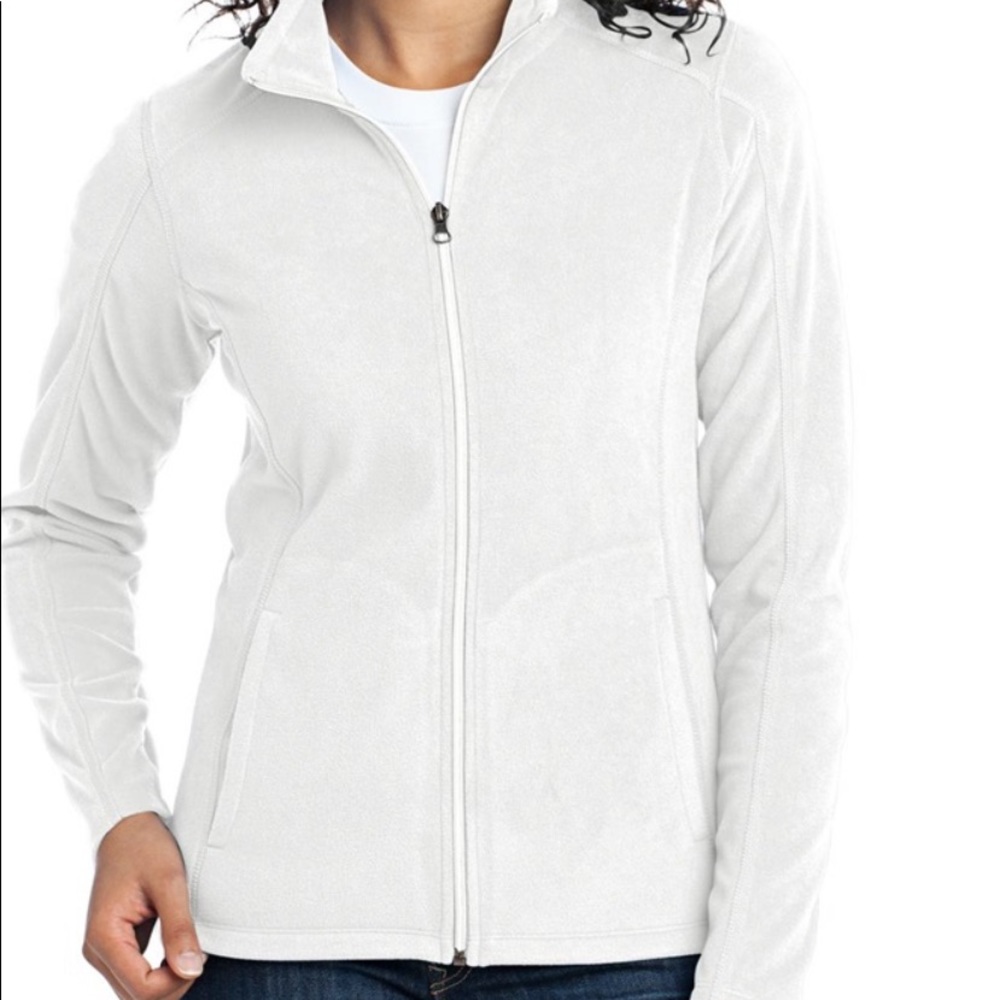 White Fleece Full Zip BC Clothing Brand jacket